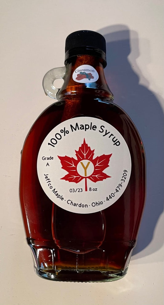 8oz Maple Syrup Cinnamon - Dark (Robust Taste) glass bottle